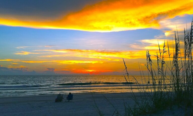 Pool area with tropical landscaping Fifty Gulfside